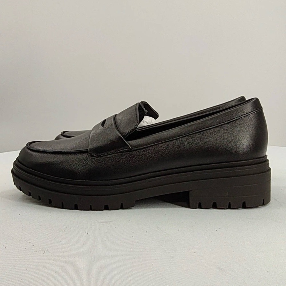Quince Italian Leather Lug Sole Loafer Black Shoes 9